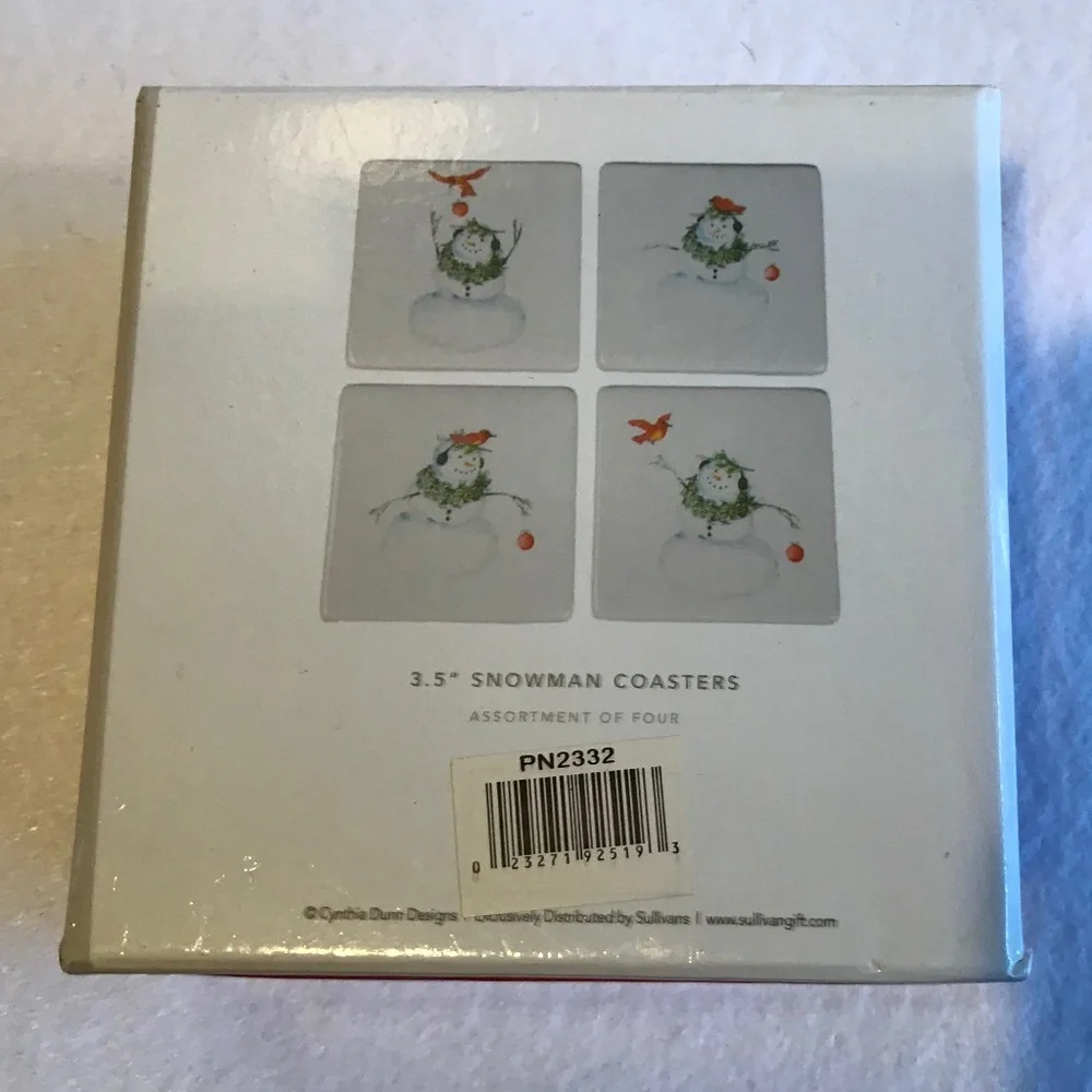 NWT CYNTHIA DUNN SNOWMAN COASTERS - Picture 2 of 5